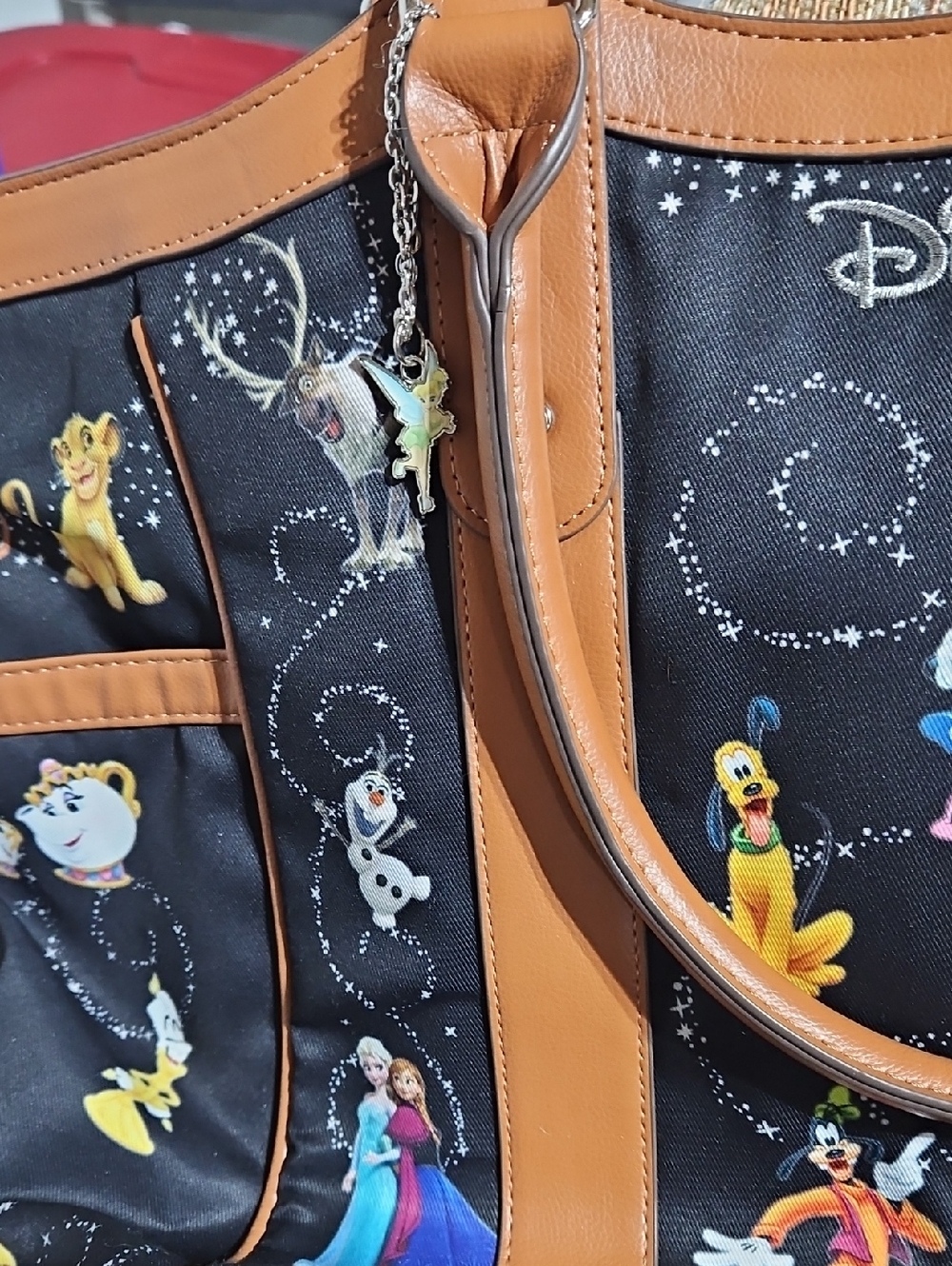 Disney Black Character Tote with Brown Trim - Picture 4 of 5